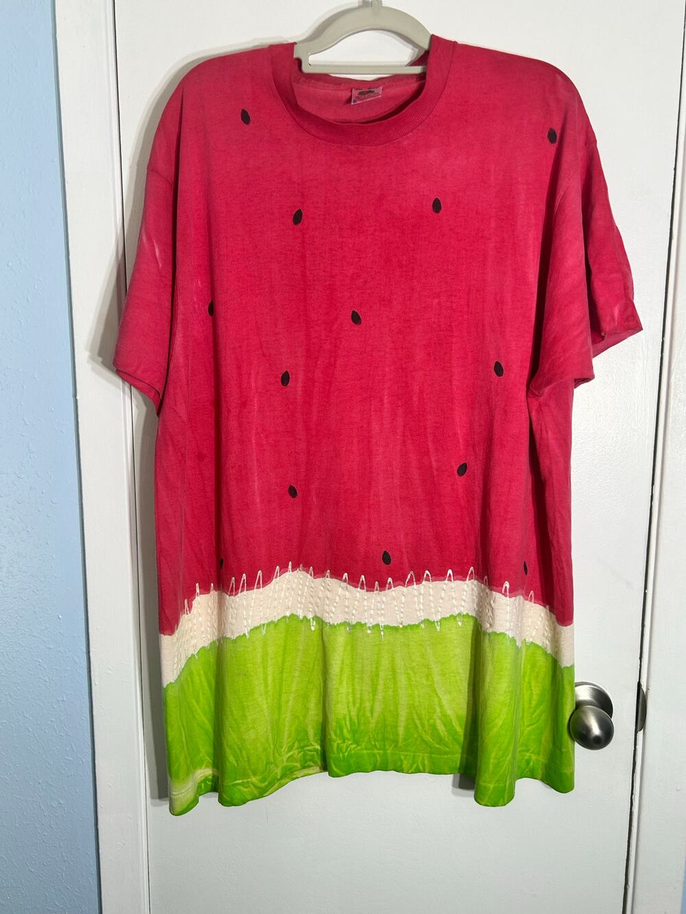 VTG Watermelon Tie Dye T-Shirt XXL American Summer Festival 4th of July Hippie